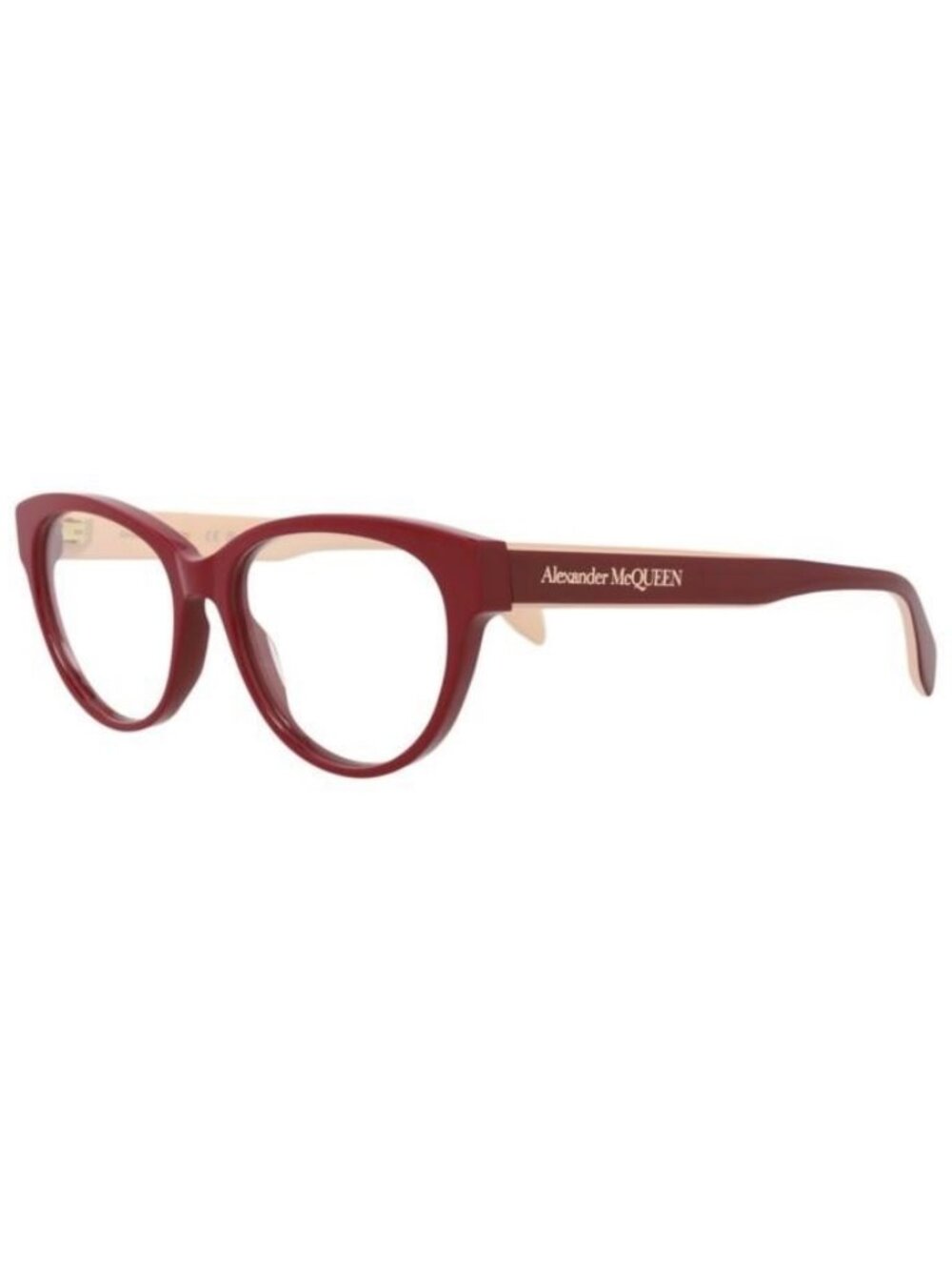 New Alexander McQueen Womens Cat Eye Red Red Transparent Fashion Designer Eyegla